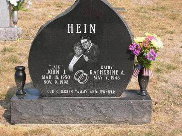 Double Headstone with Vase - Wing Memorial Style