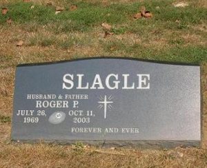 Picture of granite single slant grave marker